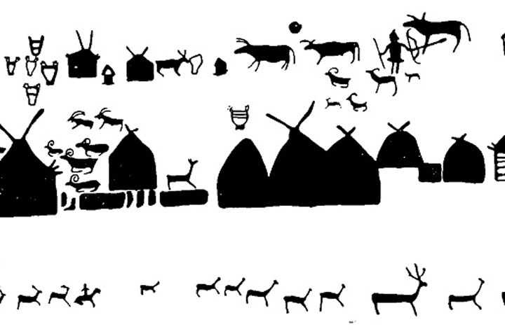 Древние рисунки с юртами
