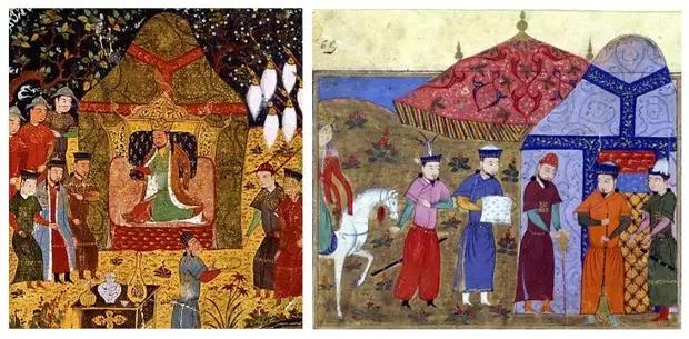 Изображения юрт на средневековых миниатюрах