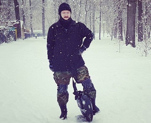 Моноколесо зимой