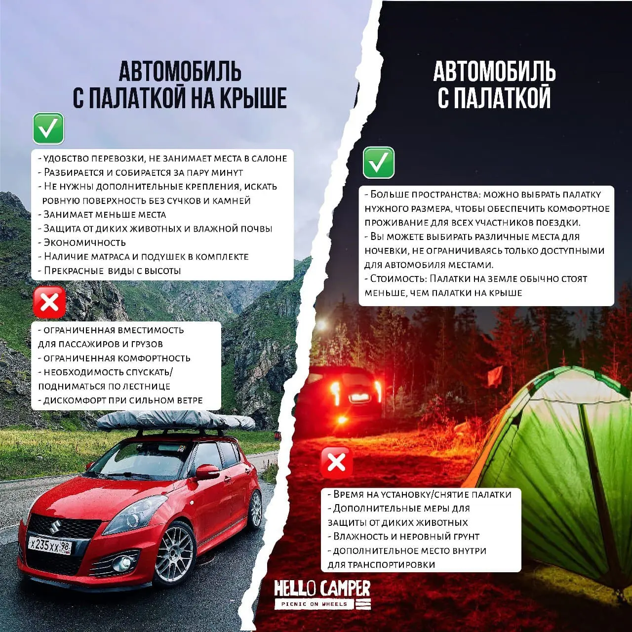 Плюсы и минусы путешествий на авто с палаткой