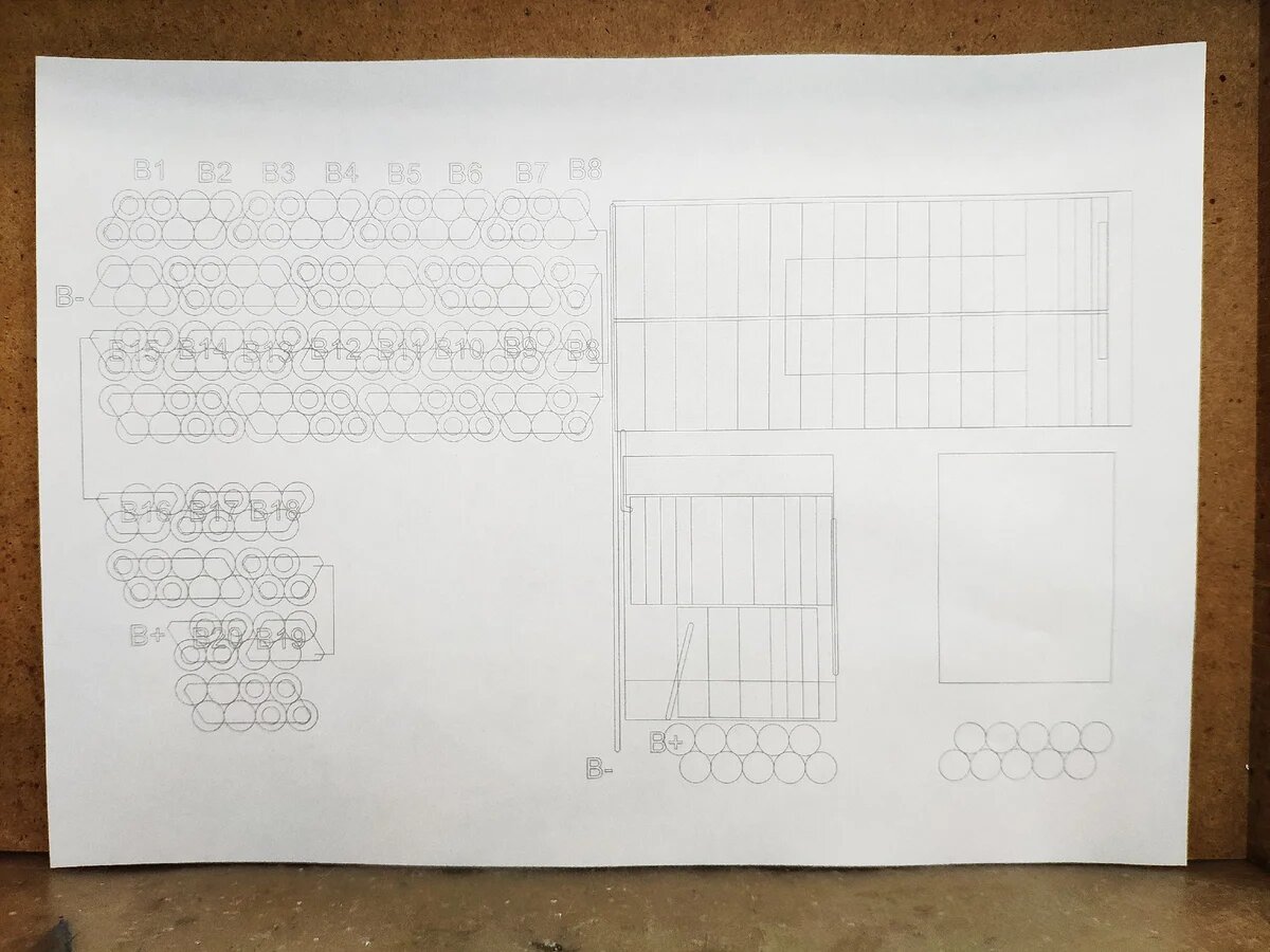 Схема батареи моноколеса