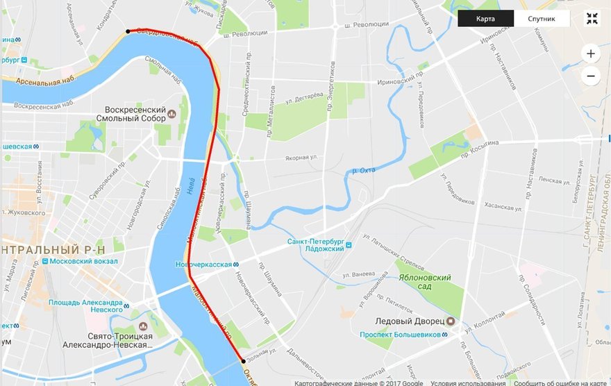 Свердловская - Финляндский мост