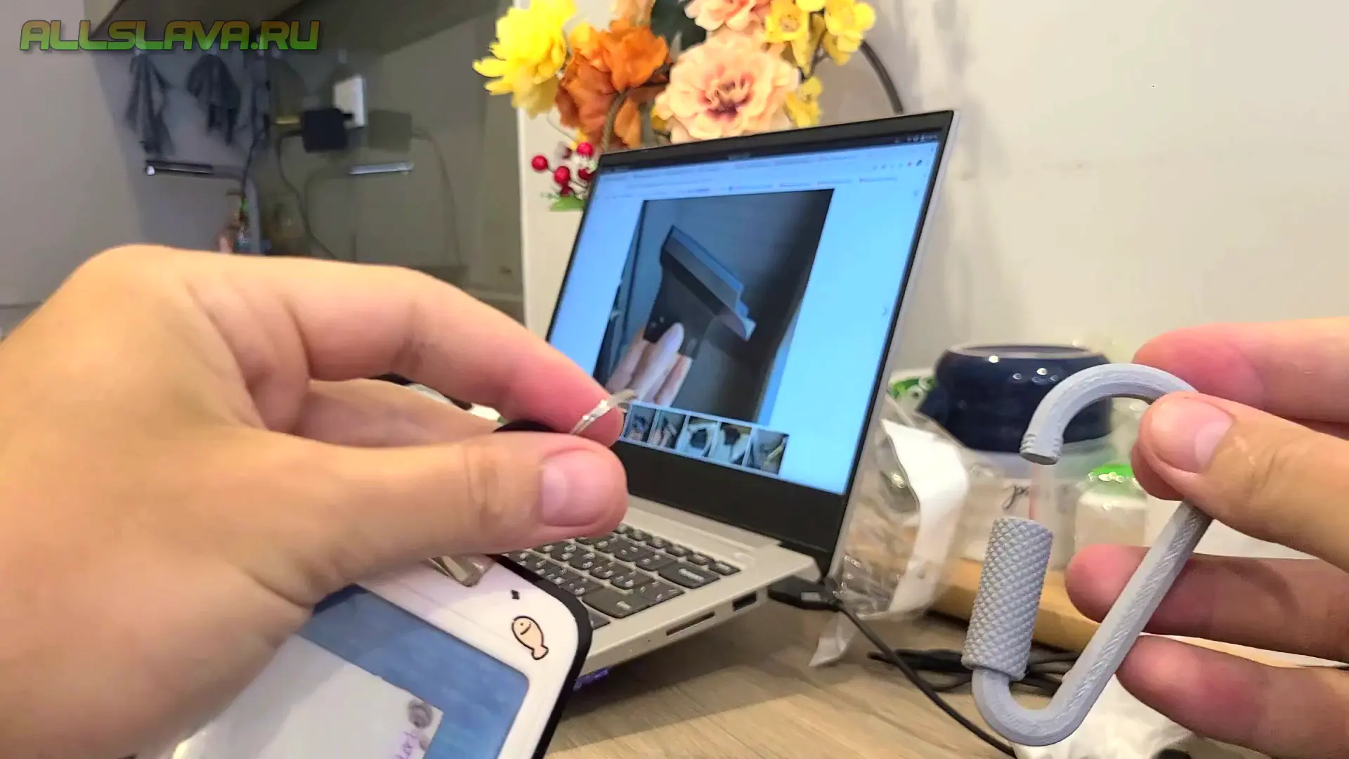 Удобный карабин с резьбой на 3D принтере