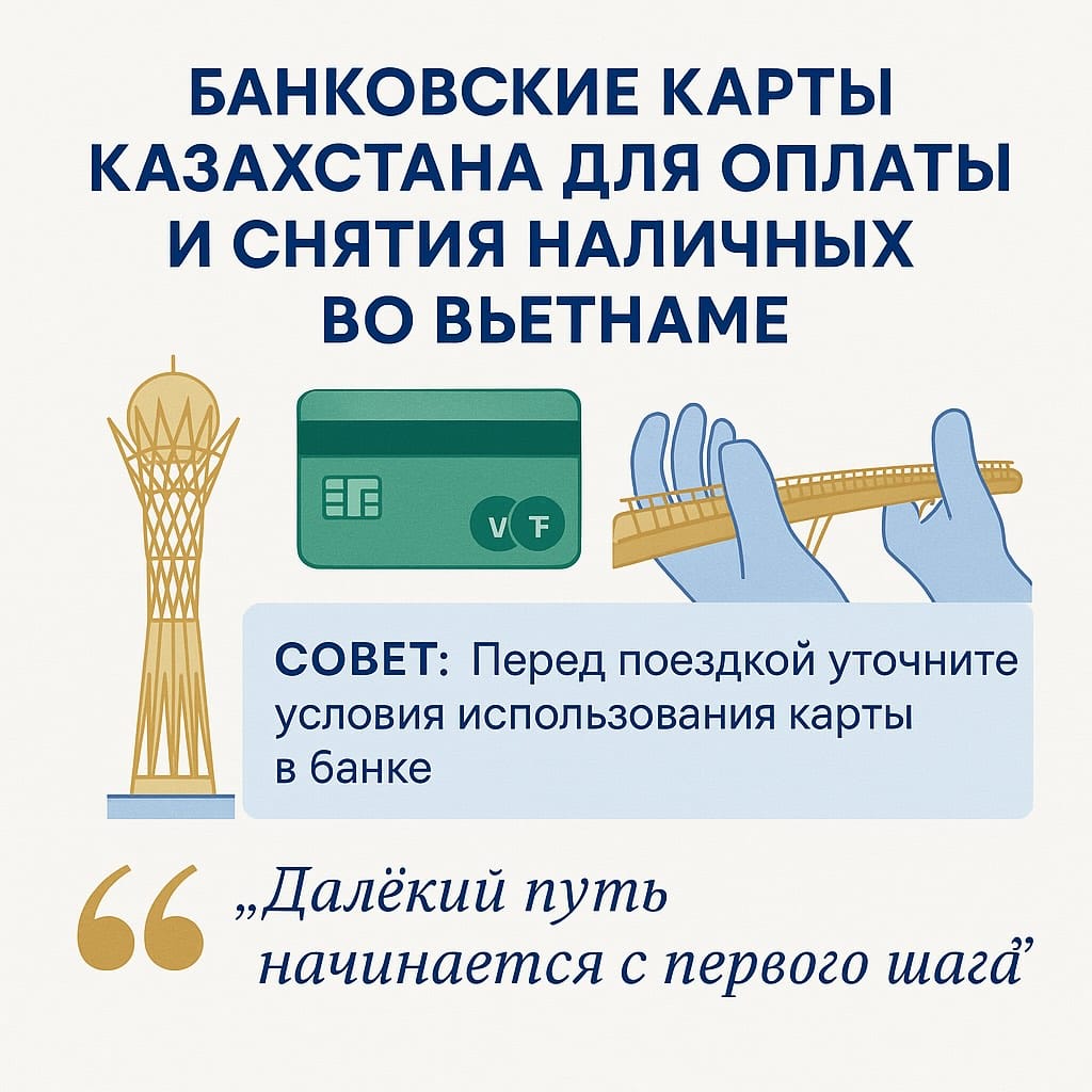 Какие карты из Казахстана подойдут для оплаты и снятия наличных во Вьетнаме?