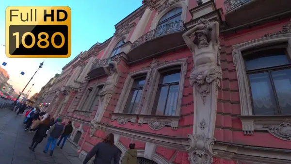 Прогулка по вечернему Санкт-Петербургу - Невский проспект, центр