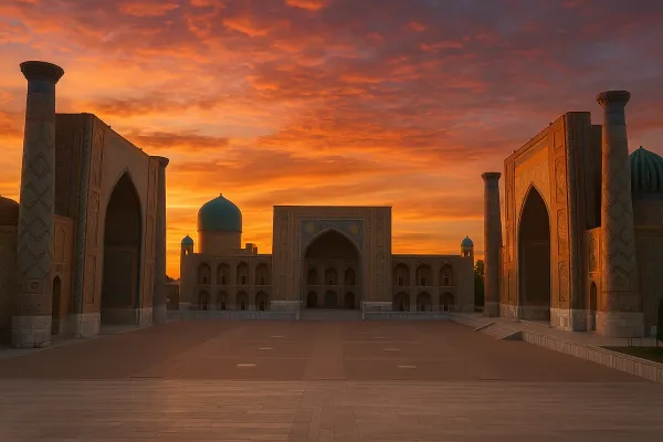 Registan at Sunset in Samarkand