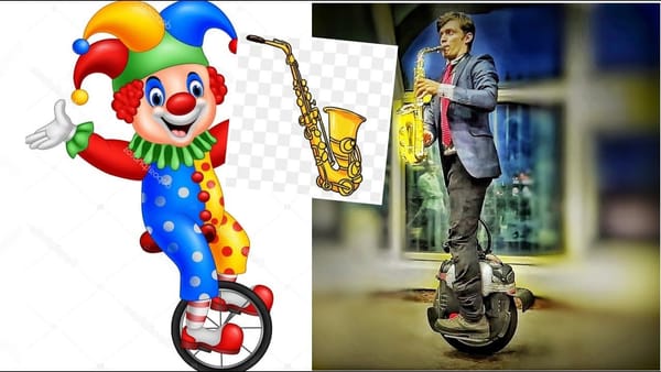 Саксофонист на моноколесе