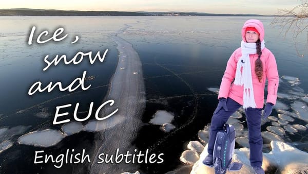 Зимняя езда на моноколесе